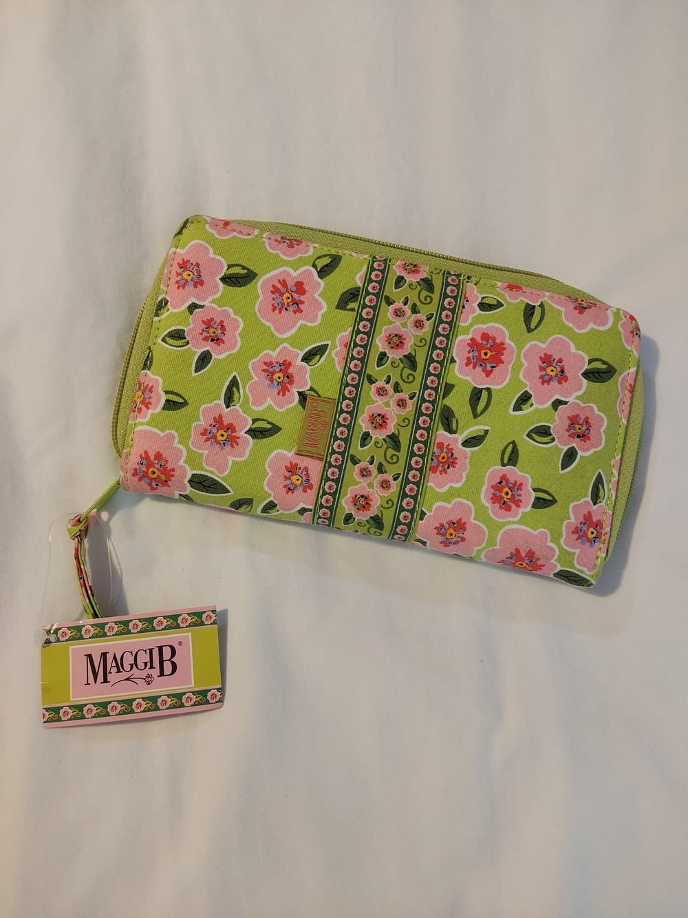 Maggi B Quilted Zip-Around Wallet French Country Floral Pattern - NWT